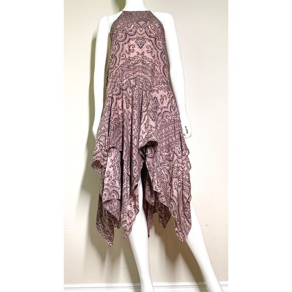 Zimmermann Dresses & Skirts - Zimmermann Handkerchief 100% Silk Dress S Mauve Pink Print Sleeveless